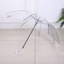 Creative small fresh long handle transparent umbrella. Color straight rod transparent umbrella. Umbrella. Transparent umbrella