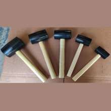 Wooden handle rubber mallet Decoration tool round head floor mallet wholesale rubber mallet Tile installation leather mallet rubber mallet