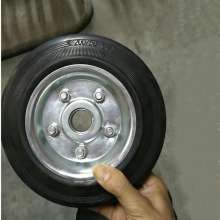 8 "rubber casters 120 holes 25 holes single wheel solid rubber wheel without support wheel trolley output heavy industrial casters