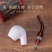 Forten smoking set. Creative imitation sepiolite resin pipe. Hot stall selling curved red tail filter pipe white