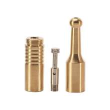 纯铜粗细烟两用烟嘴 老式全黄铜循环使用拉杆过滤器烟嘴