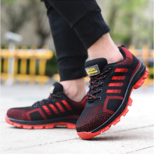 Summer breathable flying woven labor protection shoes anti-smash anti-puncture work shoes wear-resistant lightweight safety shoes protective shoes