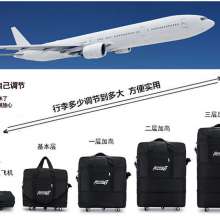 Large capacity folding air checked bag. Multilayer Extended Boarding Travel Bag. Oxford Cloth Bag. Universal wheel portable moving bag