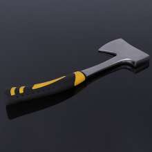 Household hand axe one-piece forging axe. Outdoor woodcutting axe Carbon steel axe. An axe with a rubber handle for chopping wood