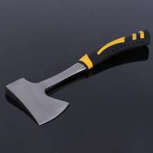 Household hand axe one-piece forging axe. Outdoor woodcutting axe Carbon steel axe. An axe with a rubber handle for chopping wood