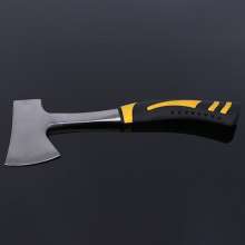 Household hand axe one-piece forging axe. Outdoor woodcutting axe Carbon steel axe. An axe with a rubber handle for chopping wood