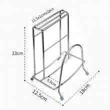 Thickened 2 knife notches stainless steel knife holder Kitchen multifunctional tool shelf storage rack cutting board rack non-magnetic steel knife holder