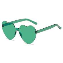 2023 Peach Heart Sunglasses Love Sun eyes. Glasses. Pendulum glasses. Mirror Jelly Gradient Color rimless heart-shaped one-piece dazzling tinted sunglasses