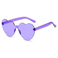 2023 Peach Heart Sunglasses Love Sun eyes. Glasses. Pendulum glasses. Mirror Jelly Gradient Color rimless heart-shaped one-piece dazzling tinted sunglasses