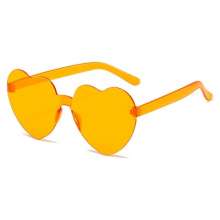 2023 Peach Heart Sunglasses Love Sun eyes. Glasses. Pendulum glasses. Mirror Jelly Gradient Color rimless heart-shaped one-piece dazzling tinted sunglasses