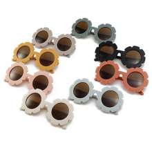 2023 New children's sunglasses. Sunglasses. Glasses. Cute flower round frame children's glasses Sun protection UV protection baby sunglasses