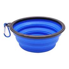 Portable outdoor pet silicone folding bowl Dog food bowl feeder cat drink. Pets drink from bowls. Pets eat from bowls