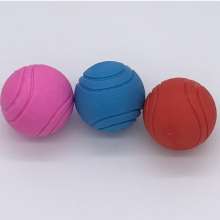 Dog toy. Pet nibble through rope solid ball. Rubber bouncy ball. Teething pet toy for dog training